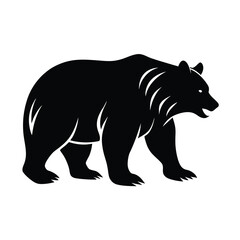 Obraz premium Grizzly Bear Silhouette Vector Illustration Rugged and Wild Image
