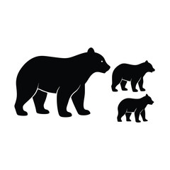 Dynamic Running Bear Silhouette Vector Illustration