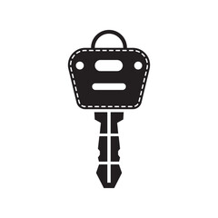 Minimal vector illustration of a car key silhouette