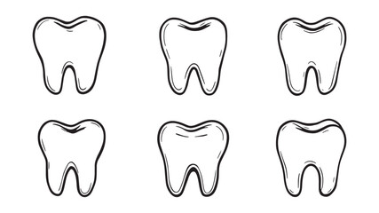 tooth line art minimalist dentist themed outline artwork vector style