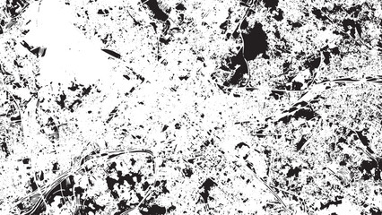 map with roads and streets, Poland. Vector outline illustration. grunge, vector map with crack, highways and streets