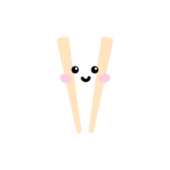 Cute Kawaii chopsticks sticker, vector illustration. Perfect for planners, scrapbooking, and fun decor