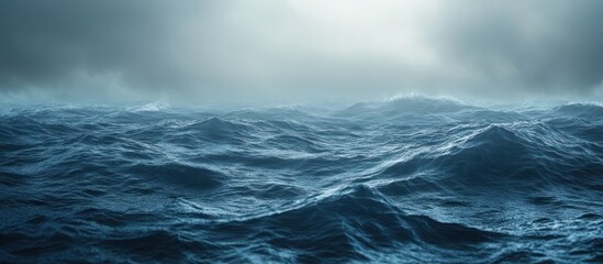 Fototapeta premium Stormy ocean waves, dark sky, background