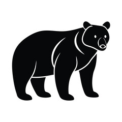 Fototapeta premium Black Bear Silhouette Vector Illustration Bold and Minimal Design