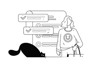 Invite friends to conduct questionnaire flat vector concept operation hand drawn illustration
