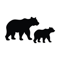 Fototapeta premium Standing Bear Silhouette Vector Illustration