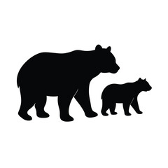 Fototapeta premium Sleek Standing Bear Silhouette Vector Illustration