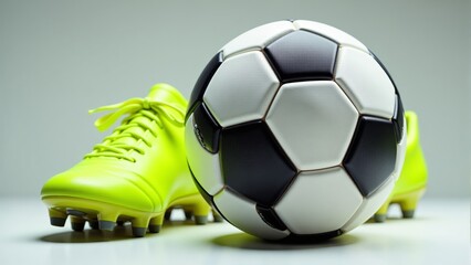 Soccer Ball And Neon Cleats