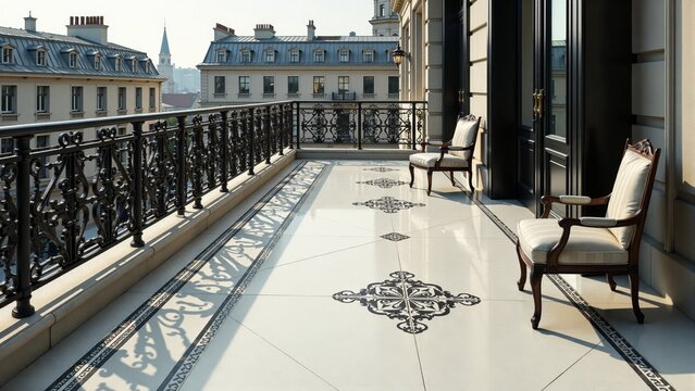 Elegant Balcony Overlooking Paris Rooftops