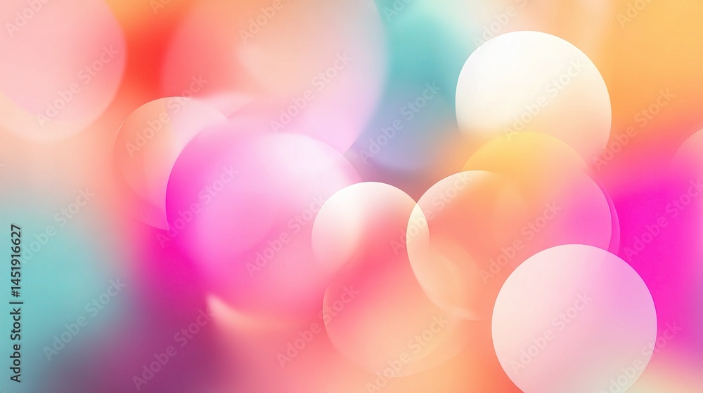 Poster multicolored bright abstract background with bokeh effect