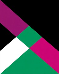 Obraz premium Colorful Abstract Geometric Design with Bold Shapes and Contrasting Colors in a Modern Style