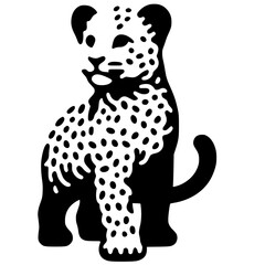 Leopard cub silhouette