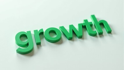 Green Growth Letters On White Surface