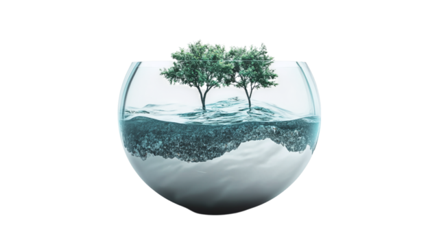 Floating ESG compliance analytics tool for corporations, isolated, PNG format, transparent background. Varient 3