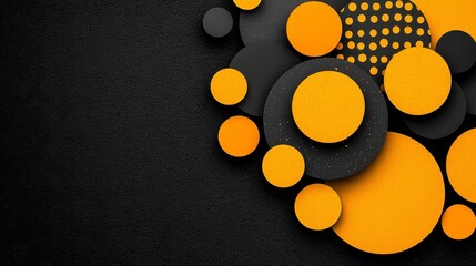 Abstract Black and Gold Circle Background Texture