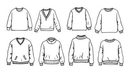 Wool Sweater Line Art Illustration for Simple Elegant Fashion