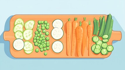 Veggie platter with healthy food, and flatlay.