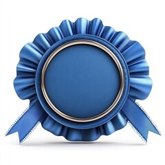 Elegant Blue Award Rosette with Blank Circle Center for Recognition and Achievement