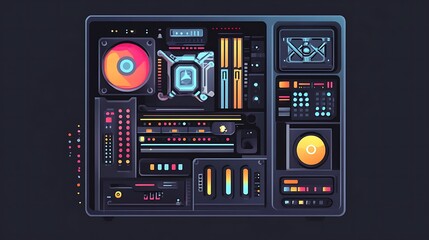 Fototapeta premium Tech Motherboard with Circuit Board Design.