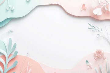 Fototapeta premium Delicate Paper Flowers in Pastel Tones