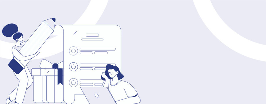 Invite friends to conduct questionnaire flat vector concept operation hand drawn illustration
