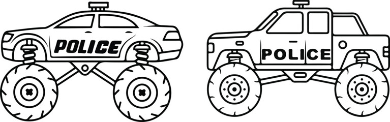 Police Monster Truck vector illustration
