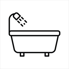 bathtub icon vector for any purposes on white background