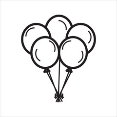 Balloon icon set, Party balloon sign and symbol. vector illustration on white background