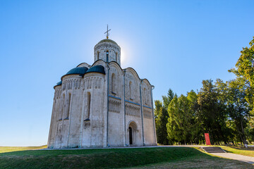 Vue extérieure de la cathédrale Saint Dimitri de Vladimir, Fédération de Russie, construite au 12ème siècle et classée sur la liste du patrimoine mondial de l'humanité de l'UNESCO