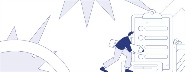 Invite friends to conduct questionnaire flat vector concept operation hand drawn illustration
