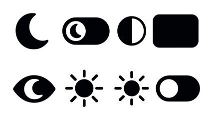 Collection of day and night symbol icons for graphic design projects