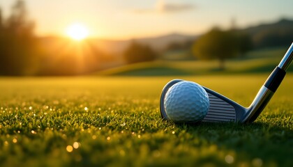 Golf Ball at Sunset
