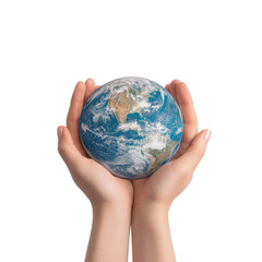 Hands Holding Planet Earth - Conservation and Care Concept