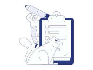 Invite friends to conduct questionnaire flat vector concept operation hand drawn illustration
