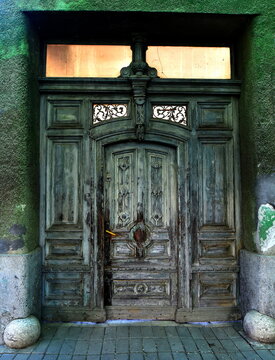 Old wooden door in the city of Zrenjanin.