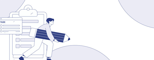 Invite friends to conduct questionnaire flat vector concept operation hand drawn illustration
