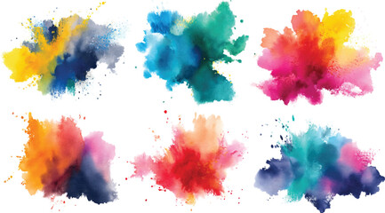 Stylish explosions of colored powder. vector, Holi colorful splash setholi colorful splash set