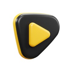 Rounded Triangular Yellow Play Button