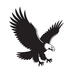 Fototapeta premium A Powerful Eagle with Wings Spread Wide in a Bold Silhouette Design