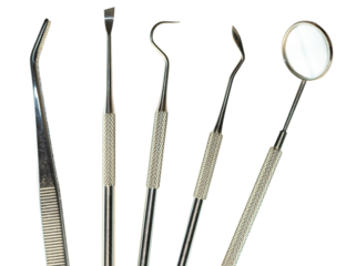 Dental tools set for dentistry inspection.