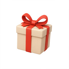 Obraz premium Gift box with red ribbon and bow, perfect for celebrations and special occasions, symbolizing joy and surprise