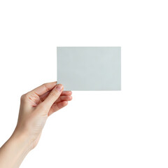 Hand holding business card on transparent background PNG Generative AI