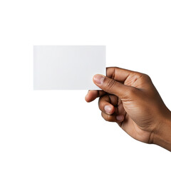 Hand holding business card on transparent background PNG Generative AI