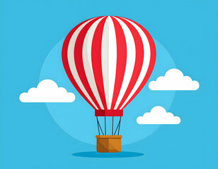 Red And White Pixel Art Hot Air Balloon