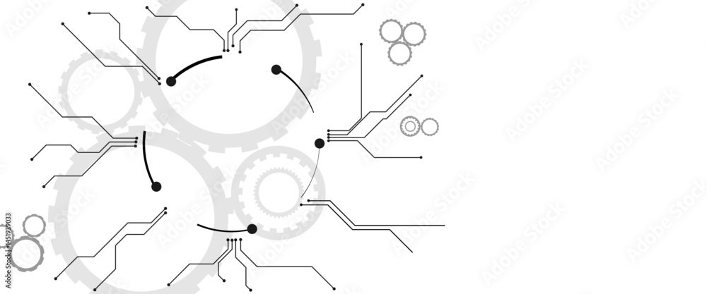 Poster abstract futuristic electronic circuit technology white background, hi-tech digital technology and m