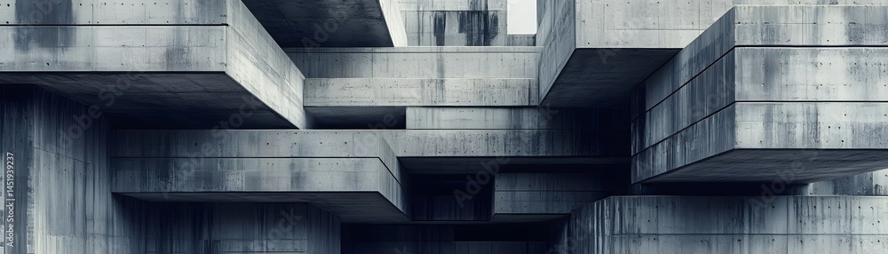 Aufkleber a striking abstract composition of concrete structures, showcasing geometric shapes and modern archi