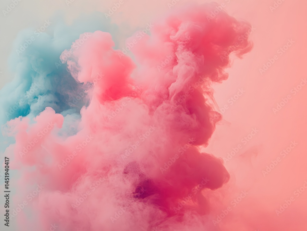 Poster a vibrant display of colorful smoke swirling together, creating a captivating visual effect. perfect