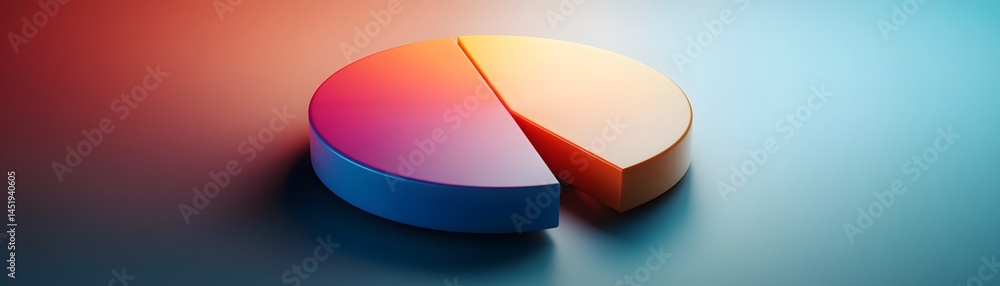 Poster a vibrant pie chart representing data visualization. the chart showcases a modern design with contra