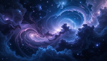 Luminous Cosmic Vortex Galaxy Swirl
An abstract background of a luminous cosmic vortex swirling with galaxies and stardust in rich blue and black tones, ideal for space-themed wallpapers and futuristi