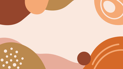 Modern Abstract Composition with Organic Shapes in Warm Tones. Colorful abstract background